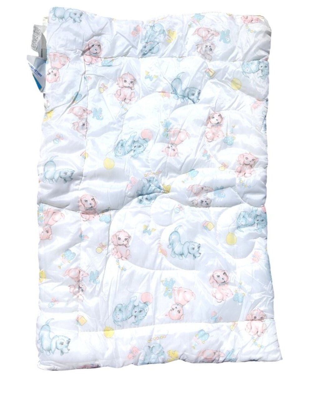 Vintage Wamsutta Convertible Baby Comforter Nylon Puppy Print Barclay-Freitag